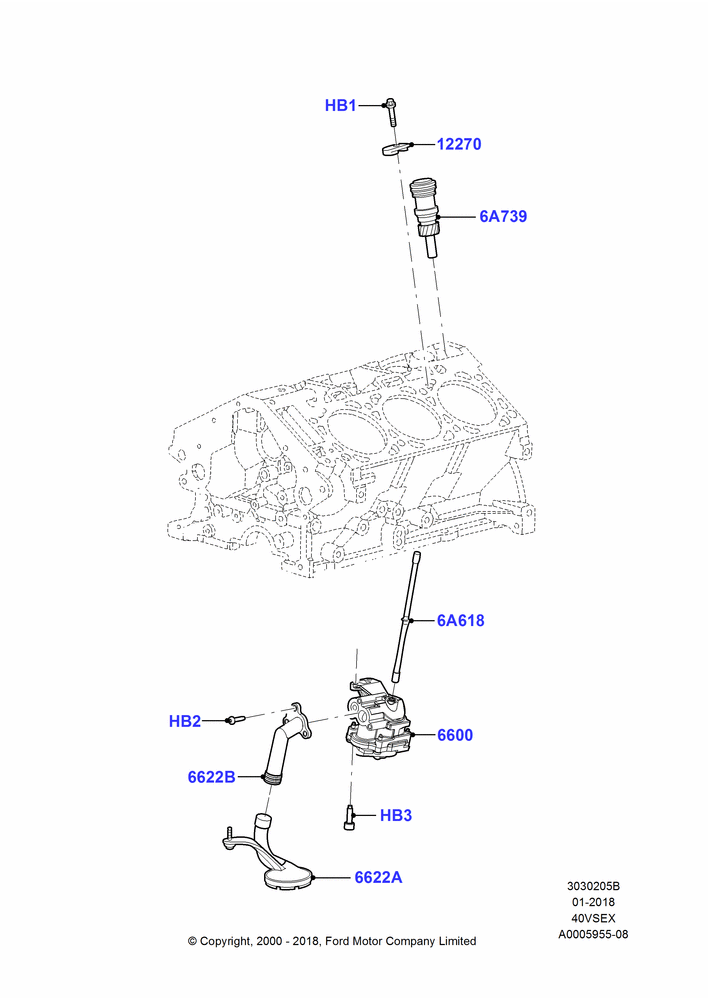 05B - Oil Pump, 4.0L V6 12V SOHC EFI; 13/NOV/2000-16/DEC/2010