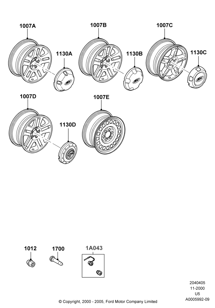 Схема установки 1L2Z-1130-AA