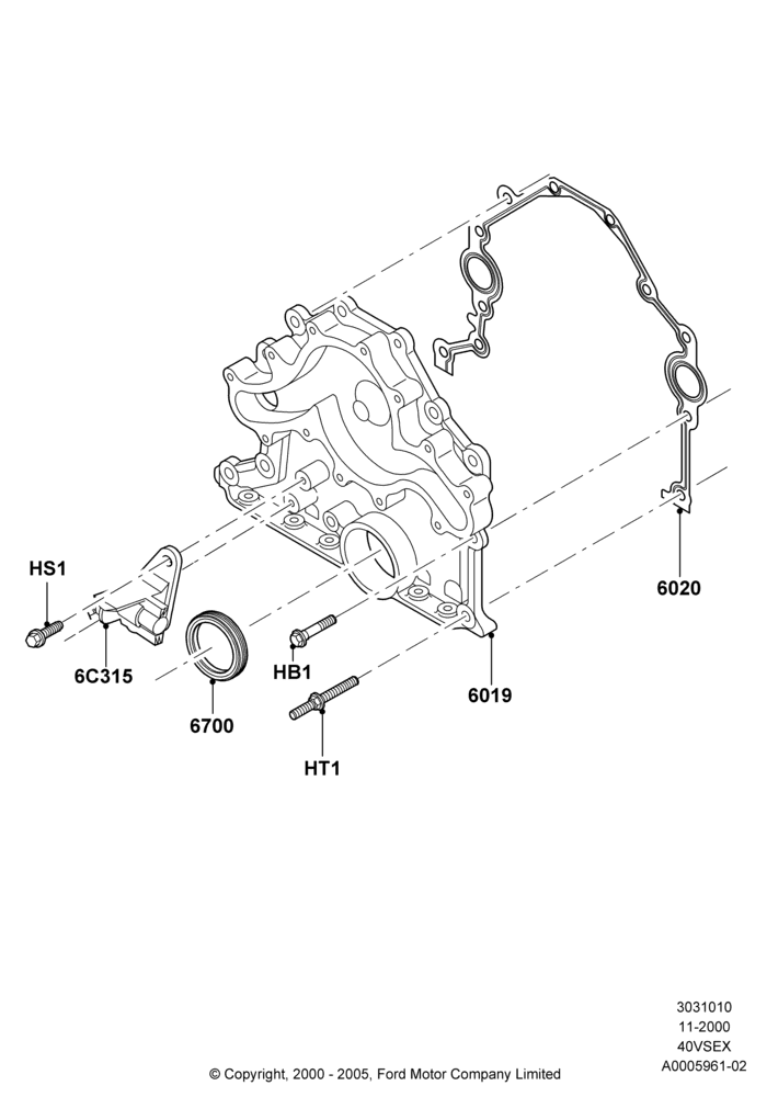 Timing Gear Covers, 4.0L V6 12V SOHC EFI