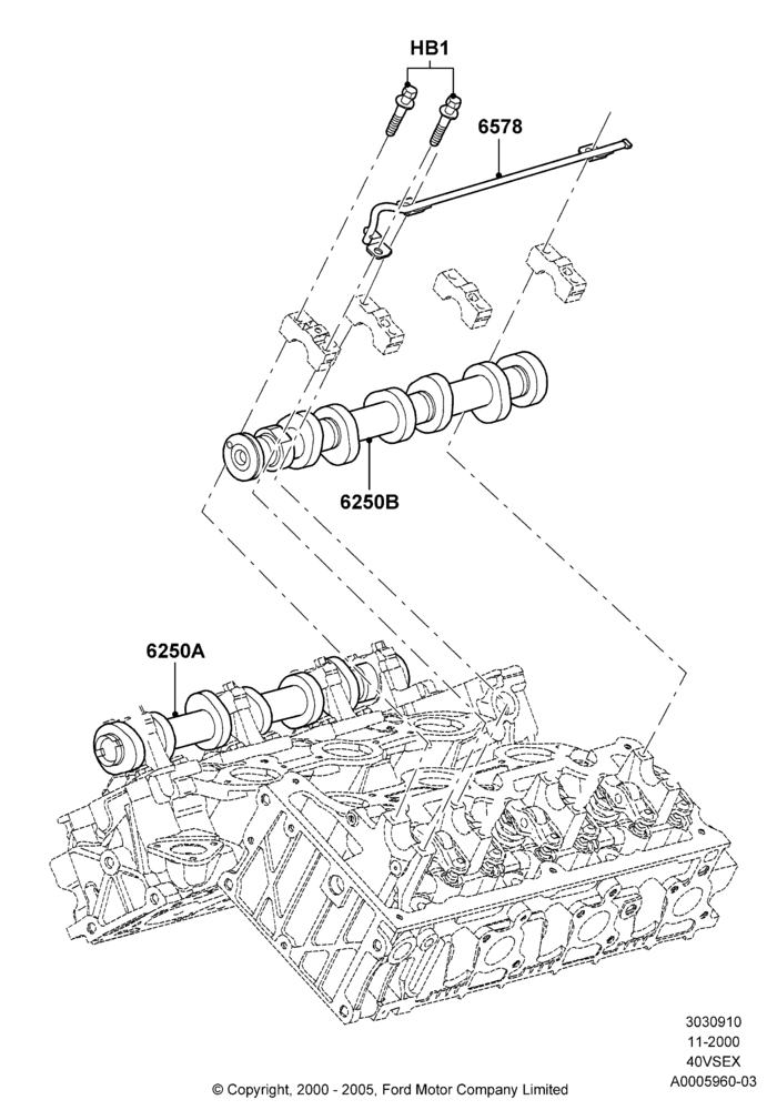 Camshaft, 4.0L V6 12V SOHC EFI