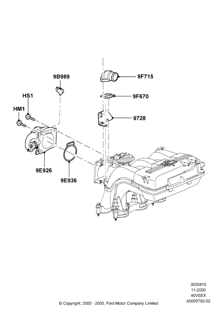 15C - Throttle Housing, 4.0L V6 12V SOHC EFI; 13/NOV/2000-04/AUG/2003