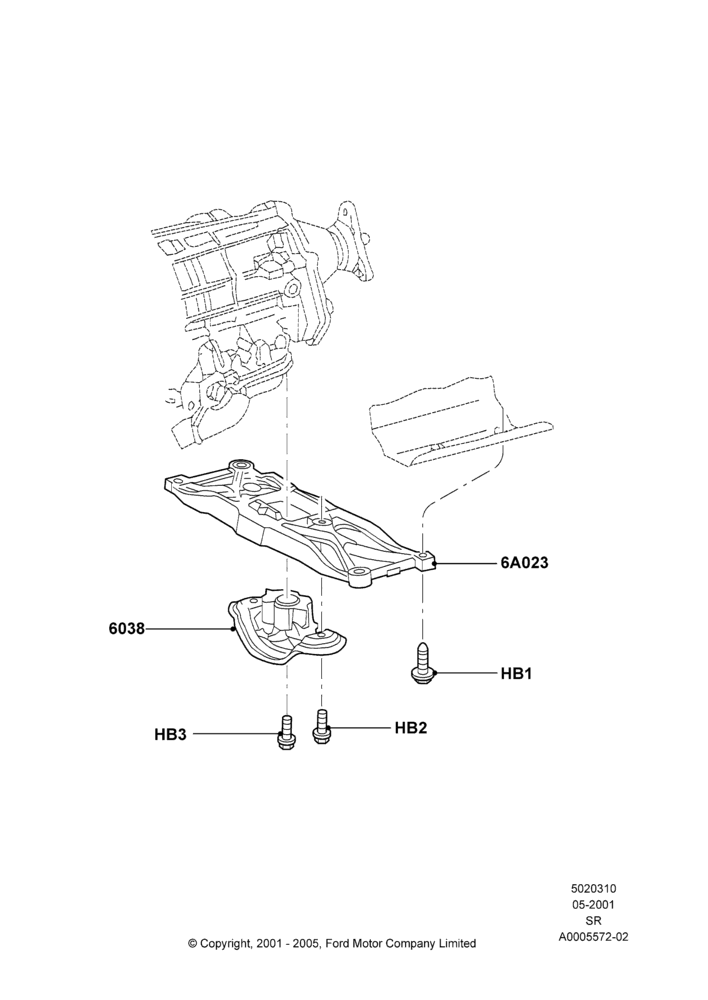 10 - Transmission Mounting; 04/JUN/2001-01/JUL/2005