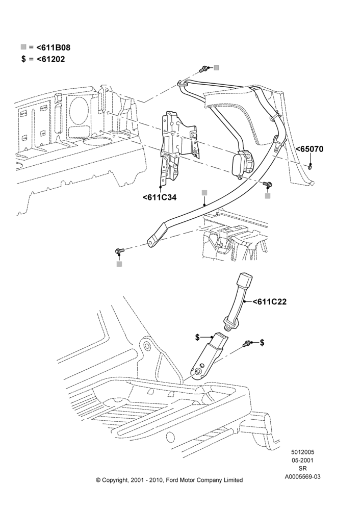 05 - Front Seat Belts; 04/JUN/2001-01/JUL/2005