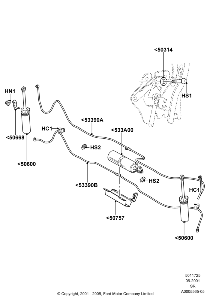 25 - Soft Top Power Mechanism; 04/JUN/2001-01/JUL/2005