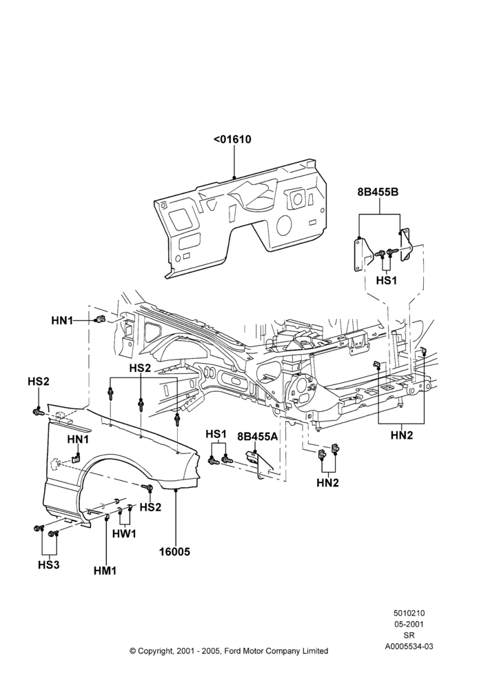 10 - Dash Panel and Front Fenders; 04/JUN/2001-01/JUL/2005