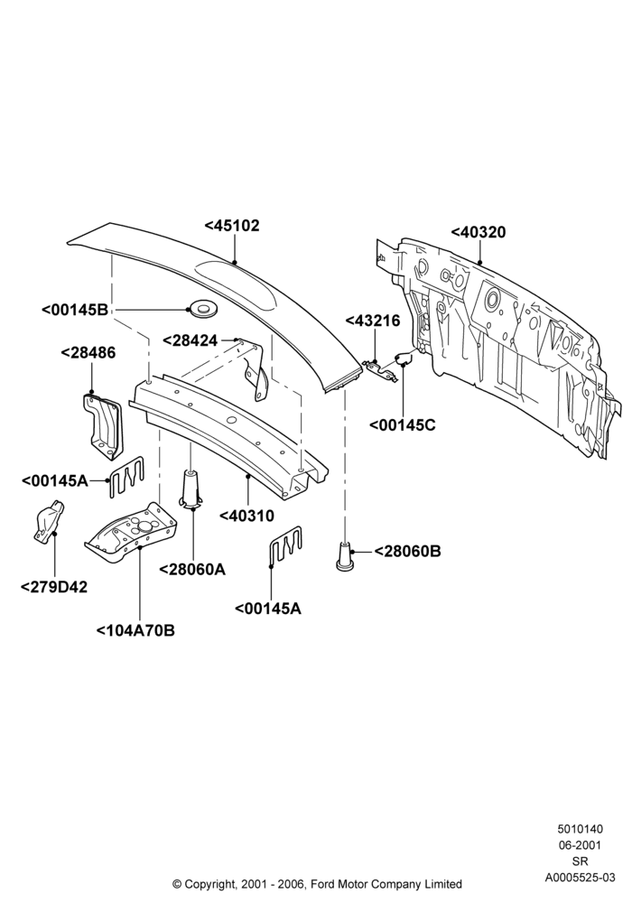 40 - Rear Panels and Rear Package Tray; 04/JUN/2001-01/JUL/2005