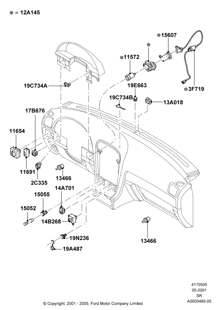 05A - Instrument Panel Related Parts; 04/JUN/2001-18/NOV/2002