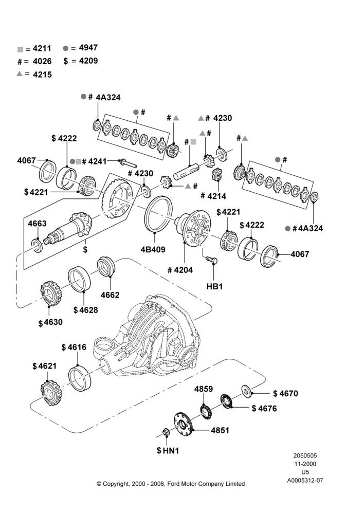 05B - Components - Rear Axle Diff & Carr., Rear Axle Limited Slip Differential; 13/NOV/2000-19/JUL/2005