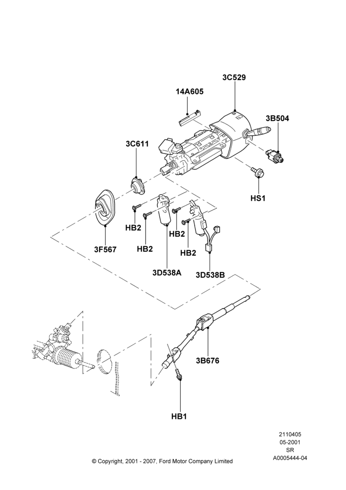 05 - Steering Column; 04/JUN/2001-01/JUL/2005