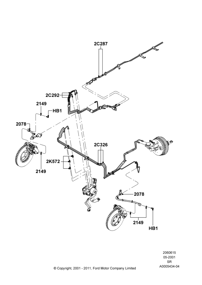 15 - FRONT BRAKE LINES; 04/JUN/2001-01/JUL/2005