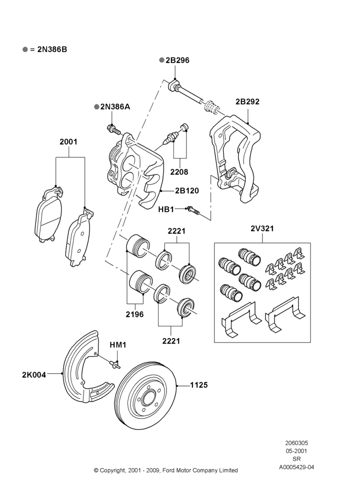 05 - Front Brake Discs and Calipers; 04/JUN/2001-01/JUL/2005