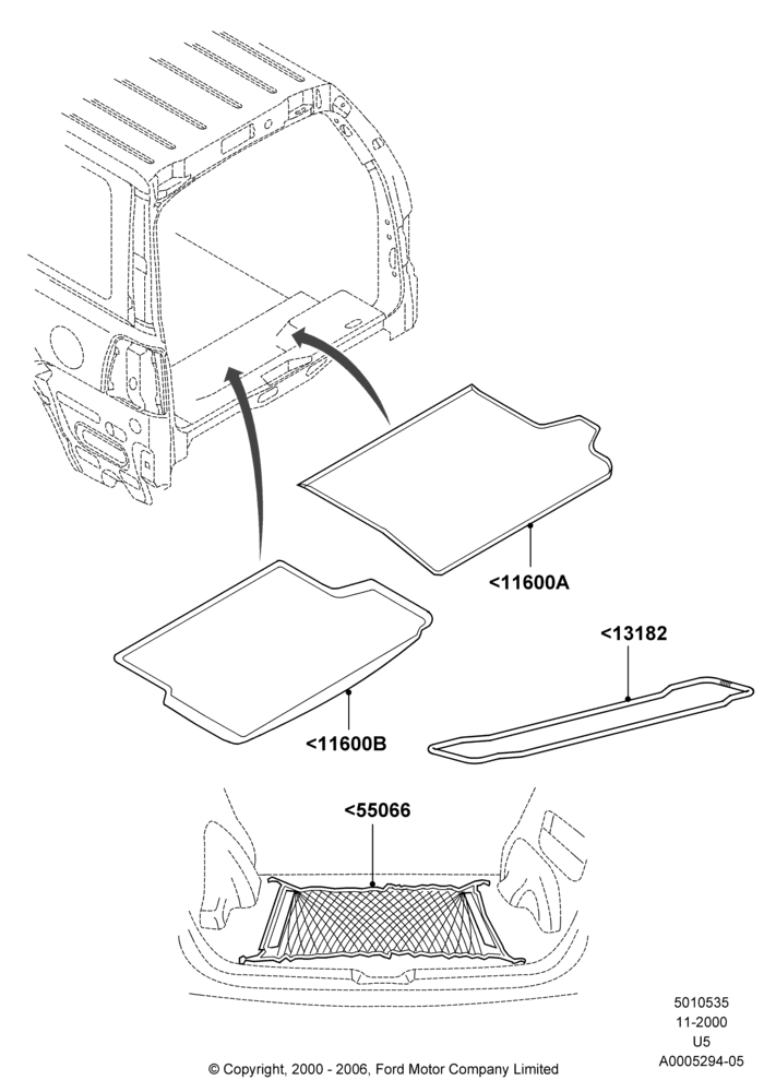 35X - Load Compartment Trim, Ford Series, Accessories; 13/NOV/2000-19/JUL/2005