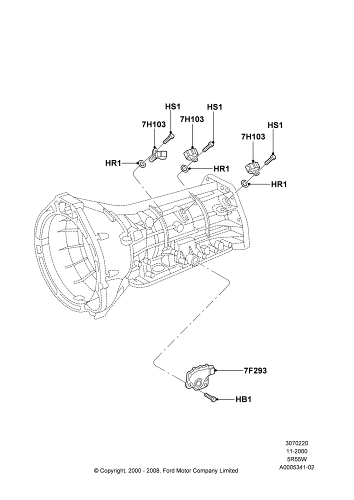 Transmission Modules and Sensors, 4.0L V6 12V SOHC EFI, 5R55W 5-Speed Auto Transmission, Romeo 4.6 SOHC EFI