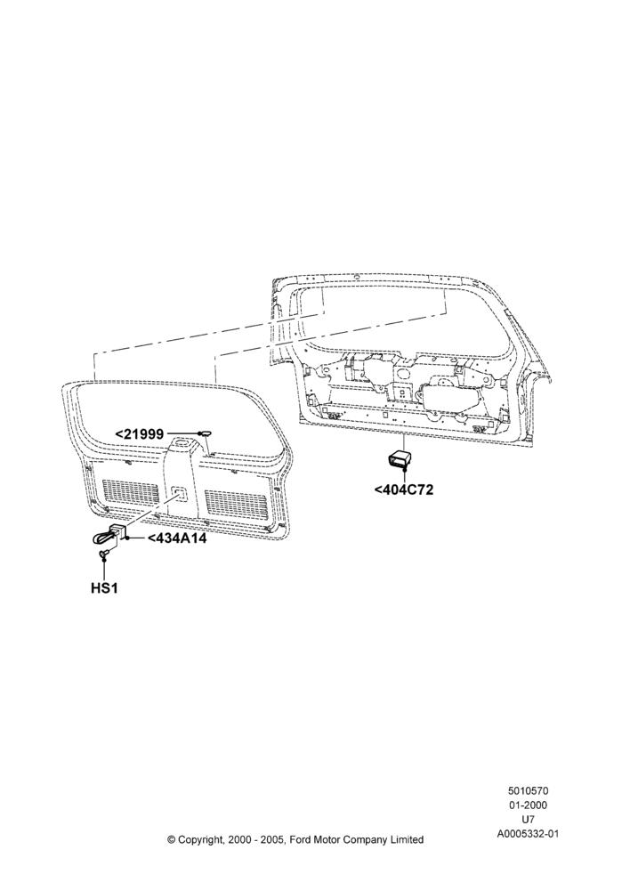 70 - Back Door/Tailgate Trim Instllation; 31/JAN/2000-09/MAY/2003