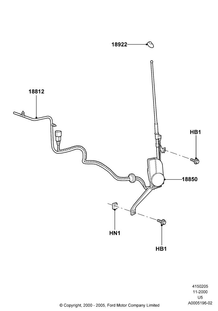 05B - Antenna, With Electric Telescopic Aerial; 13/NOV/2000-19/JUL/2005