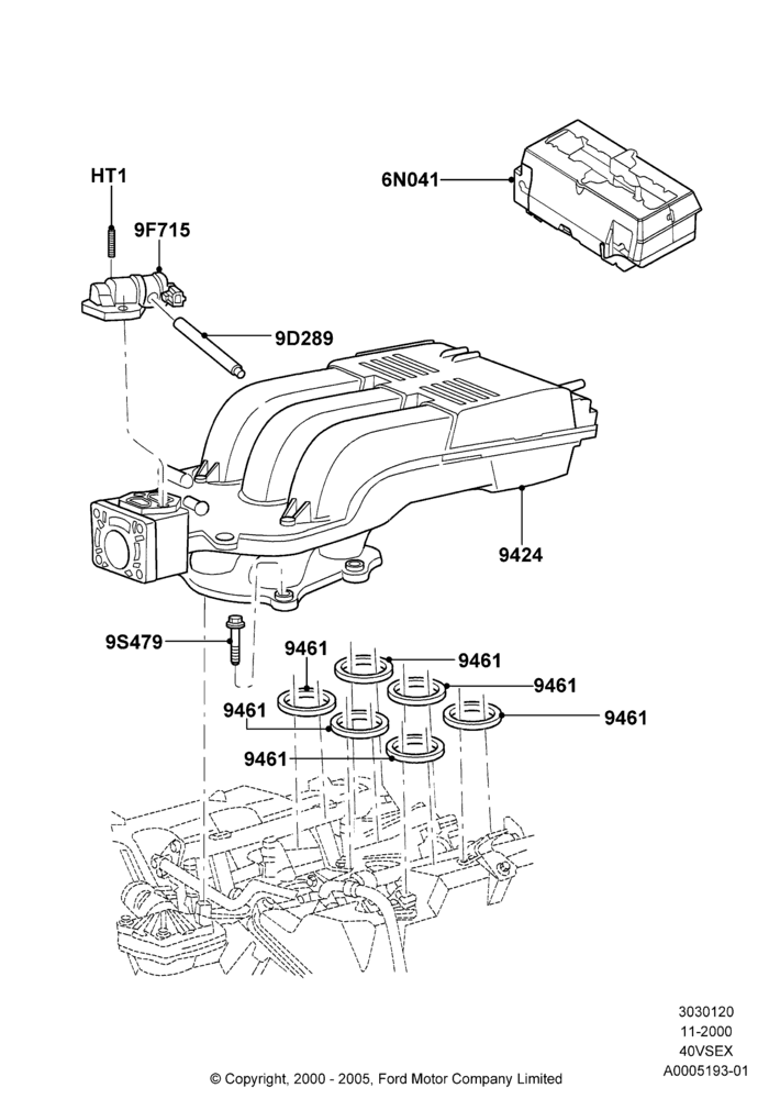 20C - Intake Manifold, 4.0L V6 12V SOHC EFI; 13/NOV/2000-04/AUG/2003