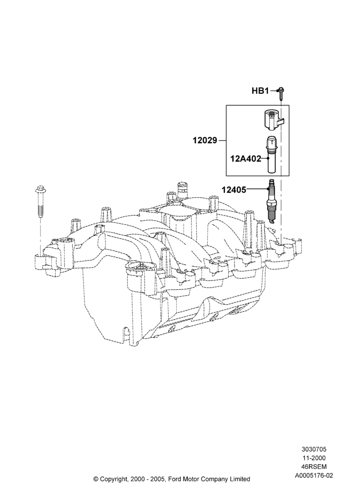05A - Ignition Coil and Wires/Spark Plugs, Romeo 4.6 SOHC EFI; 13/NOV/2000-19/JUL/2005