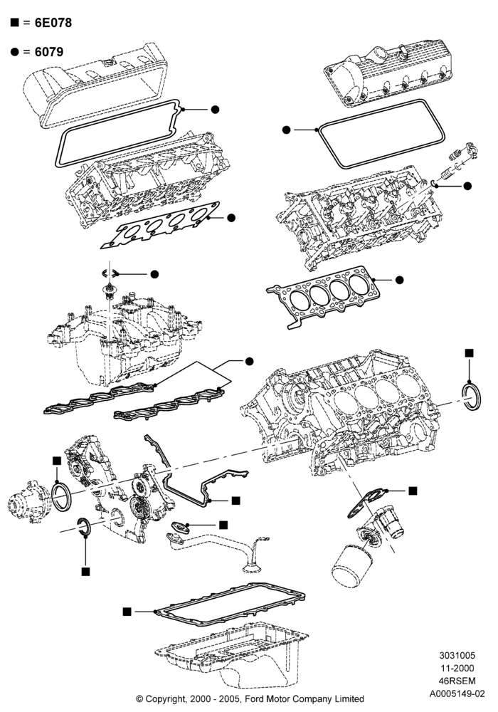 05A - Engine Gasket Kits, Romeo 4.6 SOHC EFI; 13/NOV/2000-19/JUL/2005