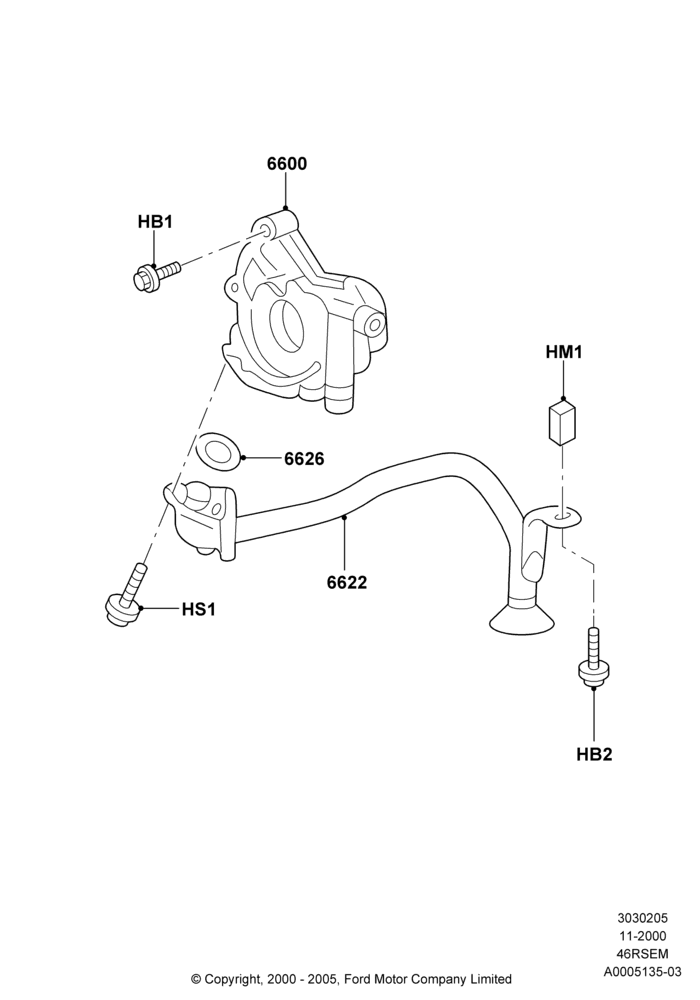 05A - Oil Pump, Romeo 4.6 SOHC EFI; 13/NOV/2000-19/JUL/2005