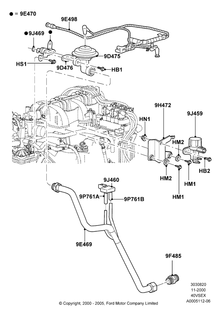 Exhaust Gas Recirculation, 4.0L V6 12V SOHC EFI