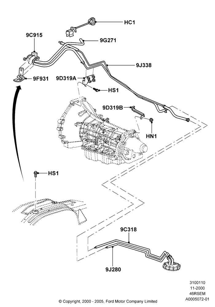 10A - Fuel Lines, Romeo 4.6 SOHC EFI; 13/NOV/2000-04/AUG/2003
