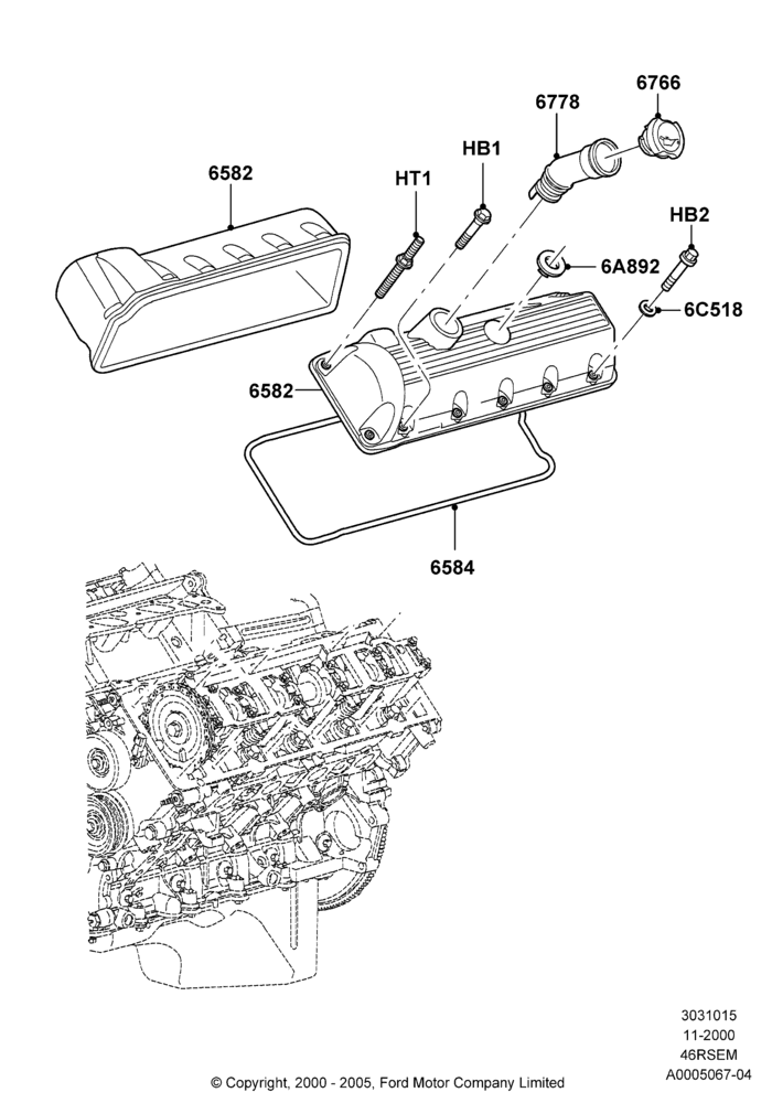 15A - Cylinder Head Cover, Romeo 4.6 SOHC EFI; 13/NOV/2000-04/MAR/2002