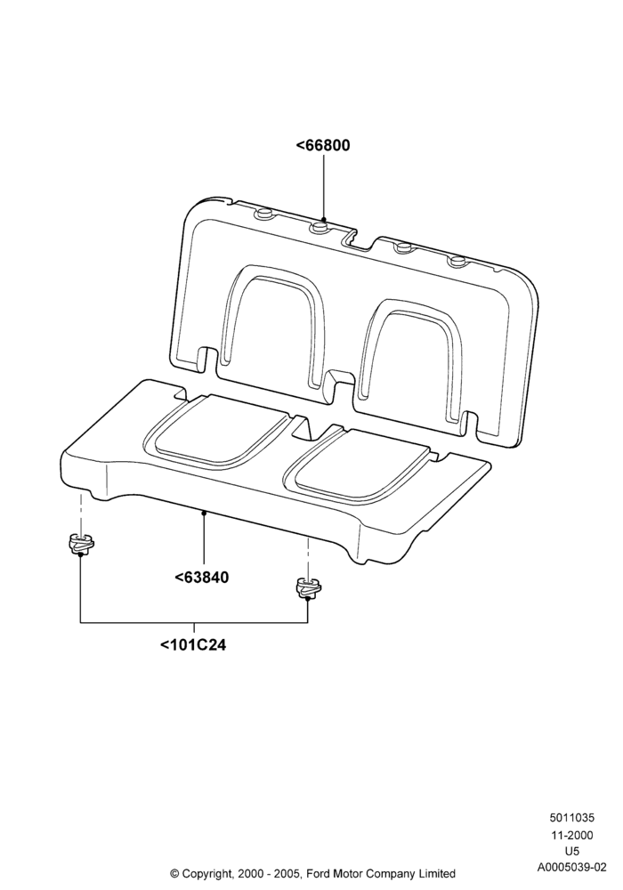 35D - Rear Seat Pads/Valances & Heating, All Third Row Seating; 13/NOV/2000-19/JUL/2005