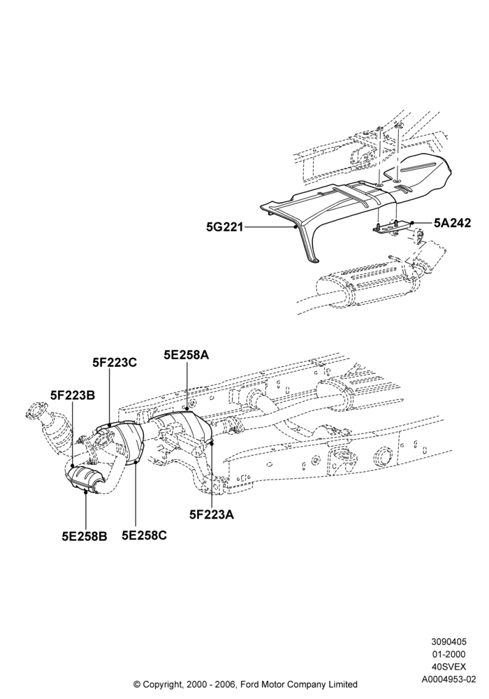 Heat Shields - Exhaust System, 4.0L V6 12V SOHC EFI