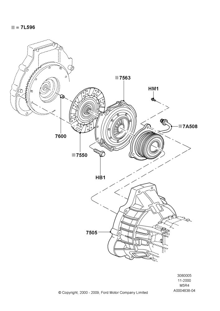 05 - Clutch, 5 Speed Manual (M5R4); 13/NOV/2000-19/AUG/2002