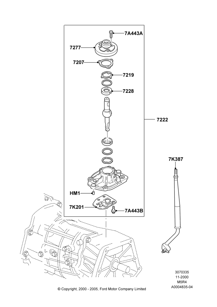 35 - Manual Trans Gear Shift Linkage, 5 Speed Manual (M5R4); 19/NOV/2000-19/AUG/2002