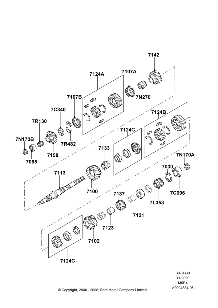 30 - Transmission Counter Shaft Cluster, 5 Speed Manual (M5R4); 13/NOV/2000-19/AUG/2002
