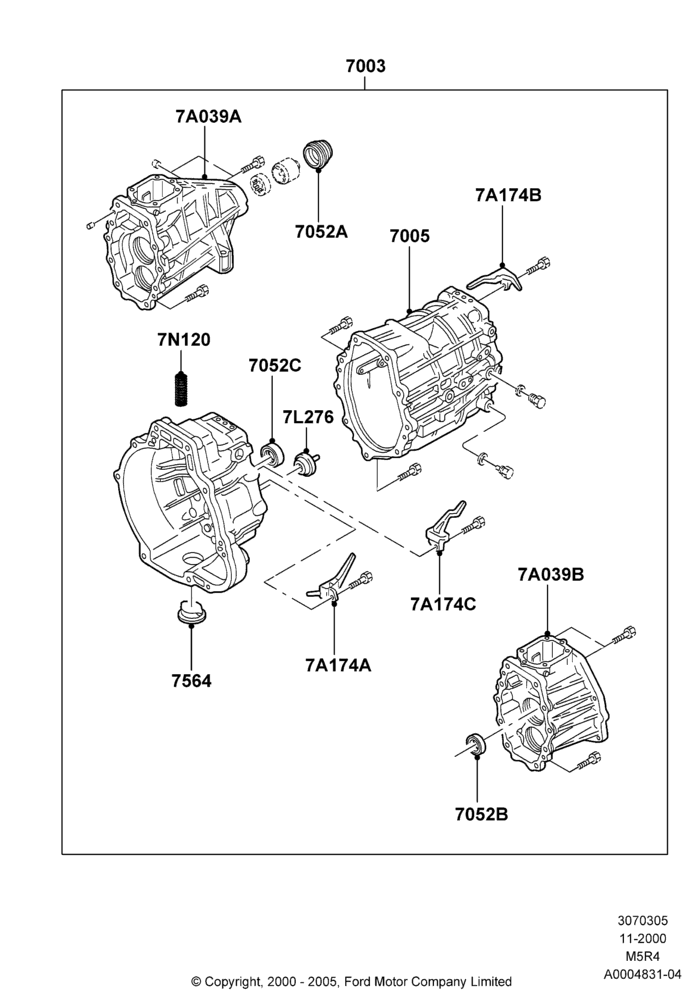 05 - Manual Transmission and Case, 5 Speed Manual (M5R4); 13/NOV/2000-19/AUG/2002
