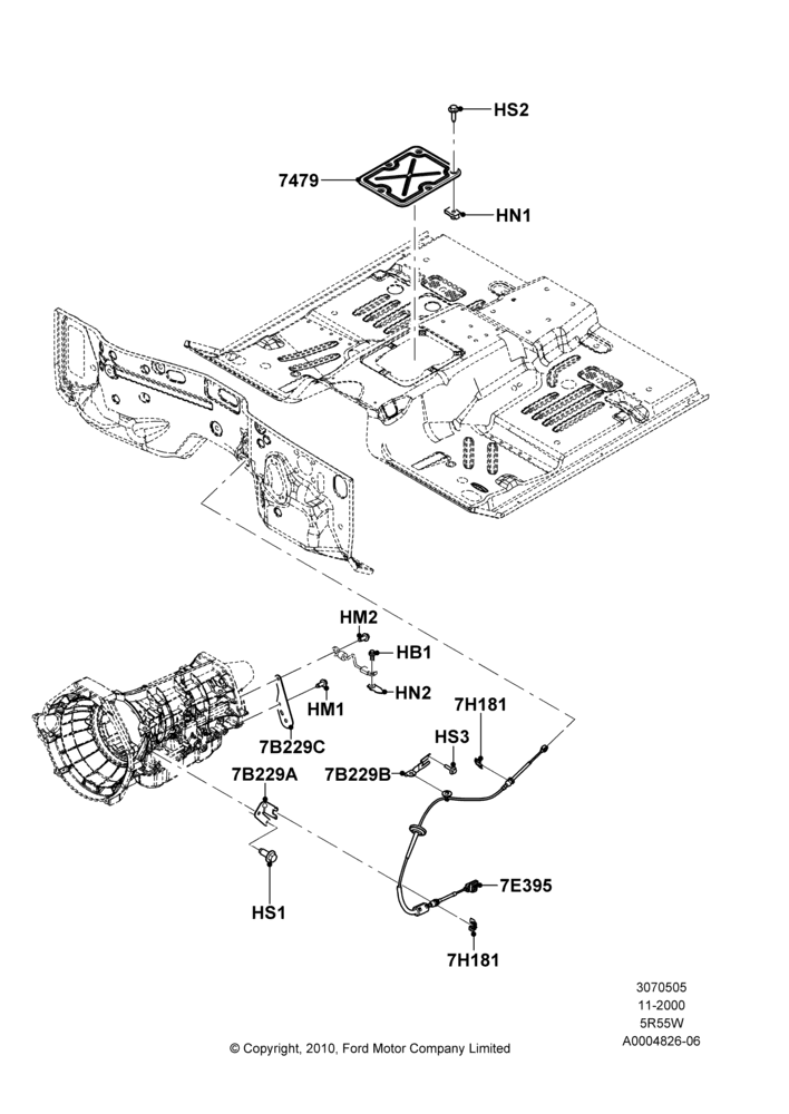 05A - Gear Change-Automatic Transmission, 5R55W 5-Speed Auto Transmission, All LHD Territories; 13/NOV/2000-04/MAR/2002