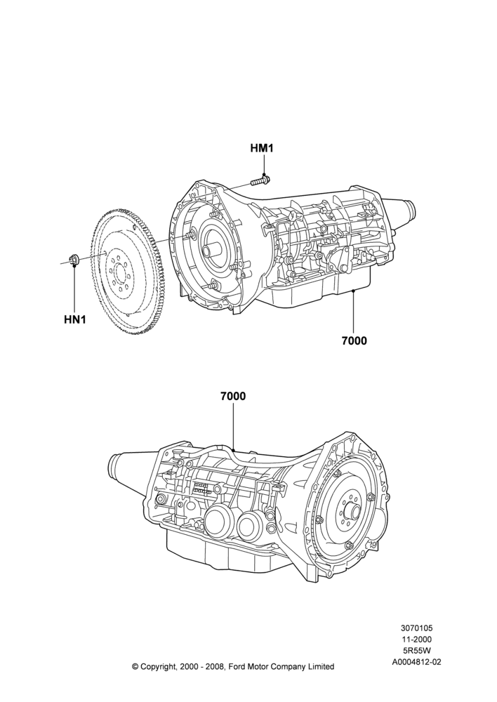 05A - Auto Trans Assy & Speedometer Drive, 2WD, 4.0L V6 12V SOHC EFI, 5R55W 5-Speed Auto Transmission; 13/NOV/2000-04/MAR/2002