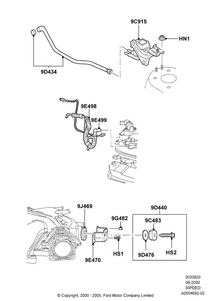 Exhaust Gas Recirculation, 3.0 V6 24V DOHC EFI Modular, For Leaded Fuel, RHD 4WD, RHD FWD