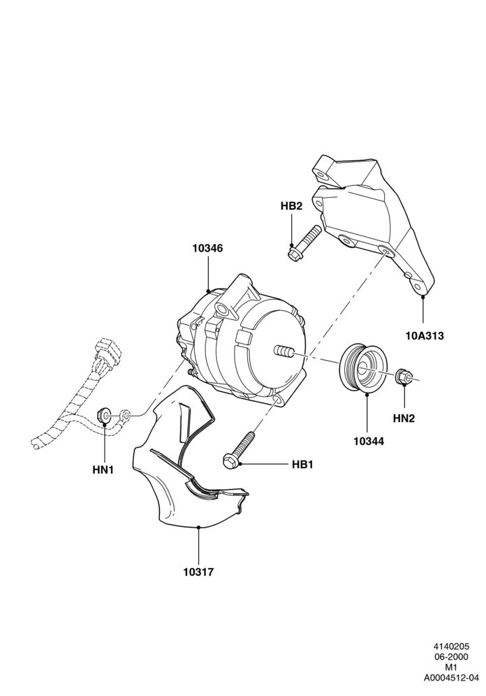 05B - Alternator and Mountings, 3.0 V6 24V DOHC EFI Modular; 12/JUN/2000-22/DEC/2003