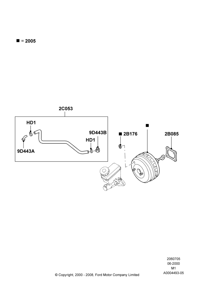 05B - Brake Booster, 3.0 V6 24V DOHC EFI Modular; 12/JUN/2000-22/DEC/2003