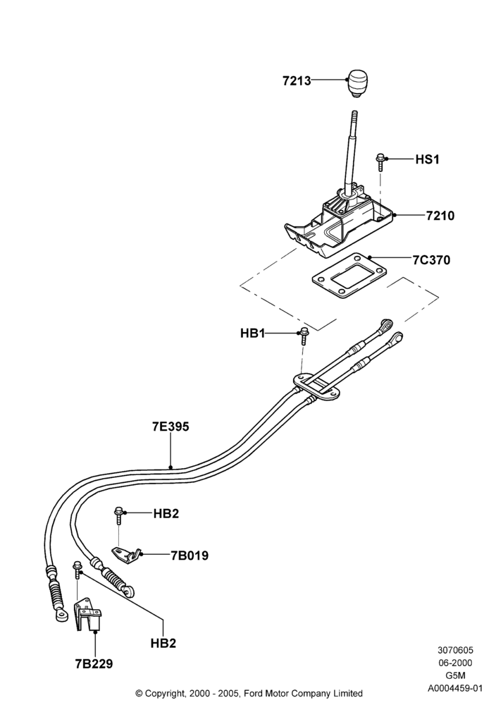 05B - Gear Change Lever - Manual Trans, 4WD, 5 Speed Manual Transmission; 12/JUN/2000-22/DEC/2003