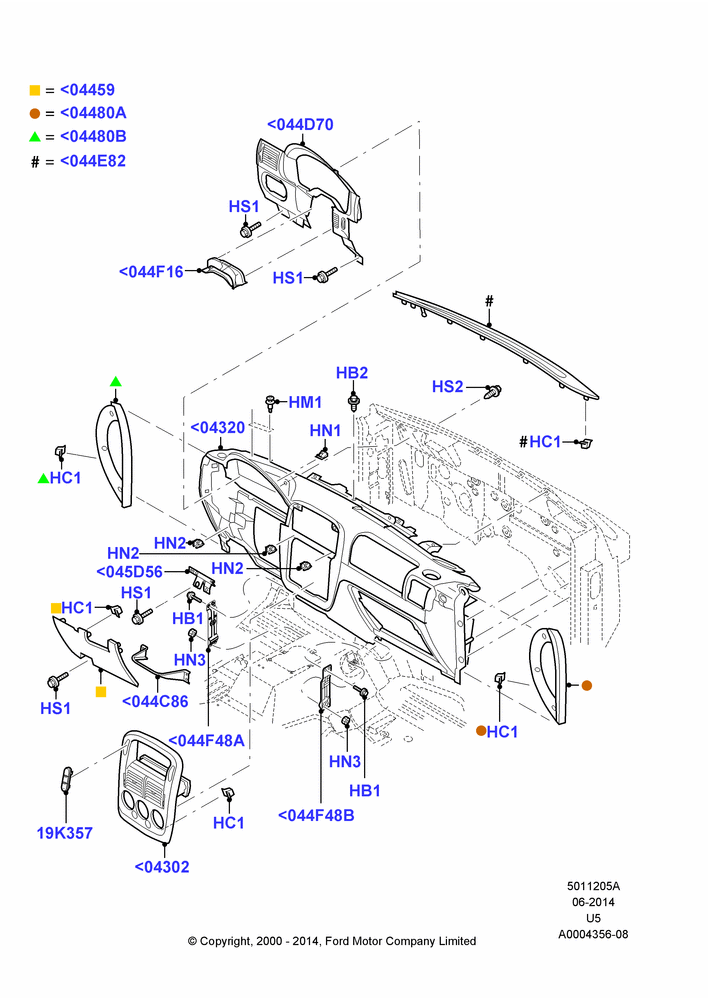 05A - Instrument Panel, All LHD Territories; 13/NOV/2000-19/JUL/2005