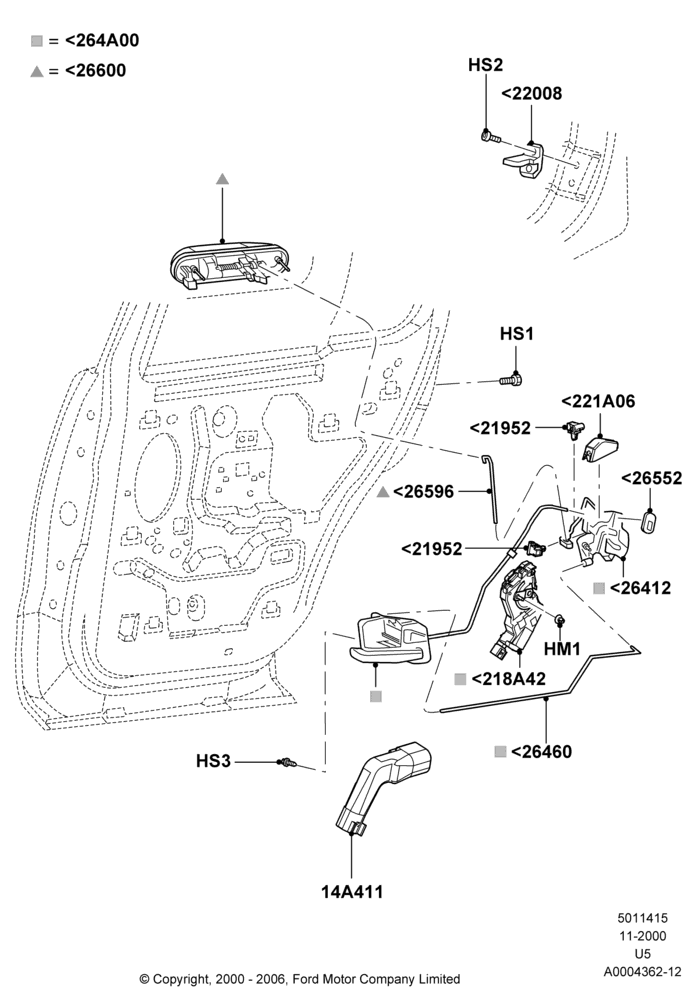 15A - Rear Door Lock Controls; 13/NOV/2000-19/JUL/2005