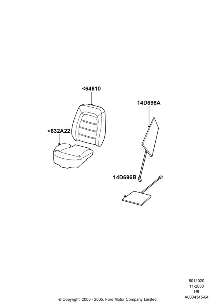 20A - Front Seat Pads/Valances & Heating; 13/NOV/2000-19/JUL/2005