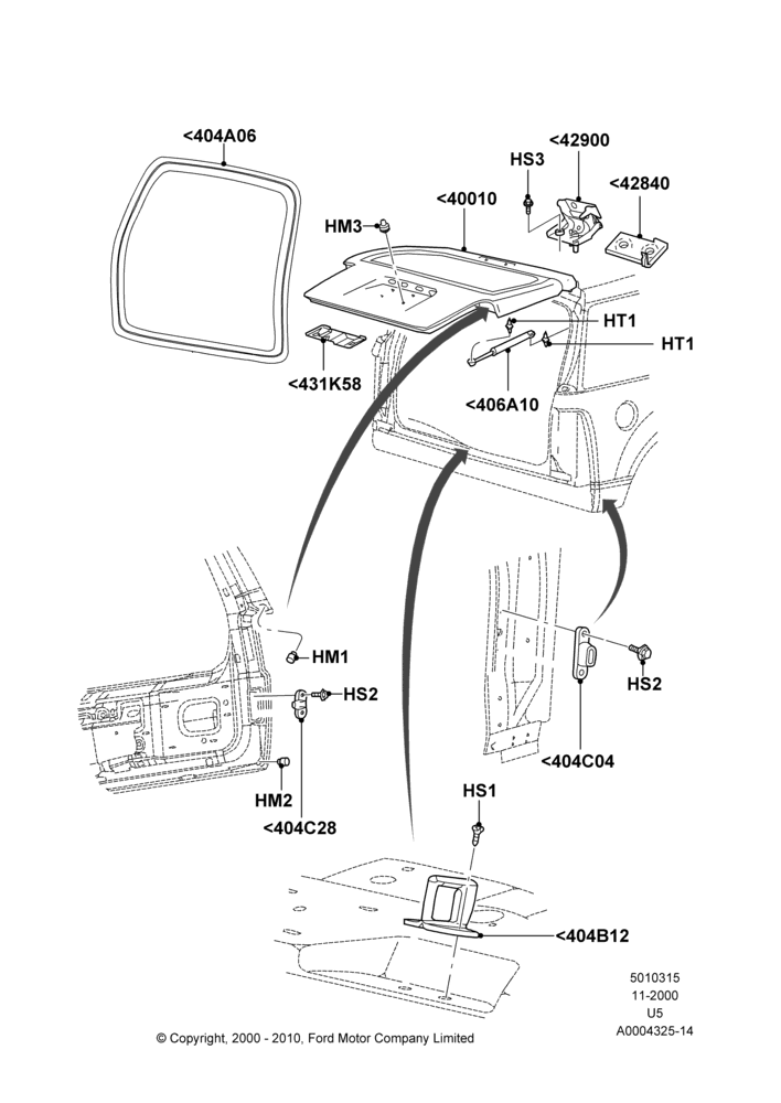 15A - Luggage Compartment Door, (+)"Canada", (+)"Mexico", US MARKETS; 13/NOV/2000-04/AUG/2003