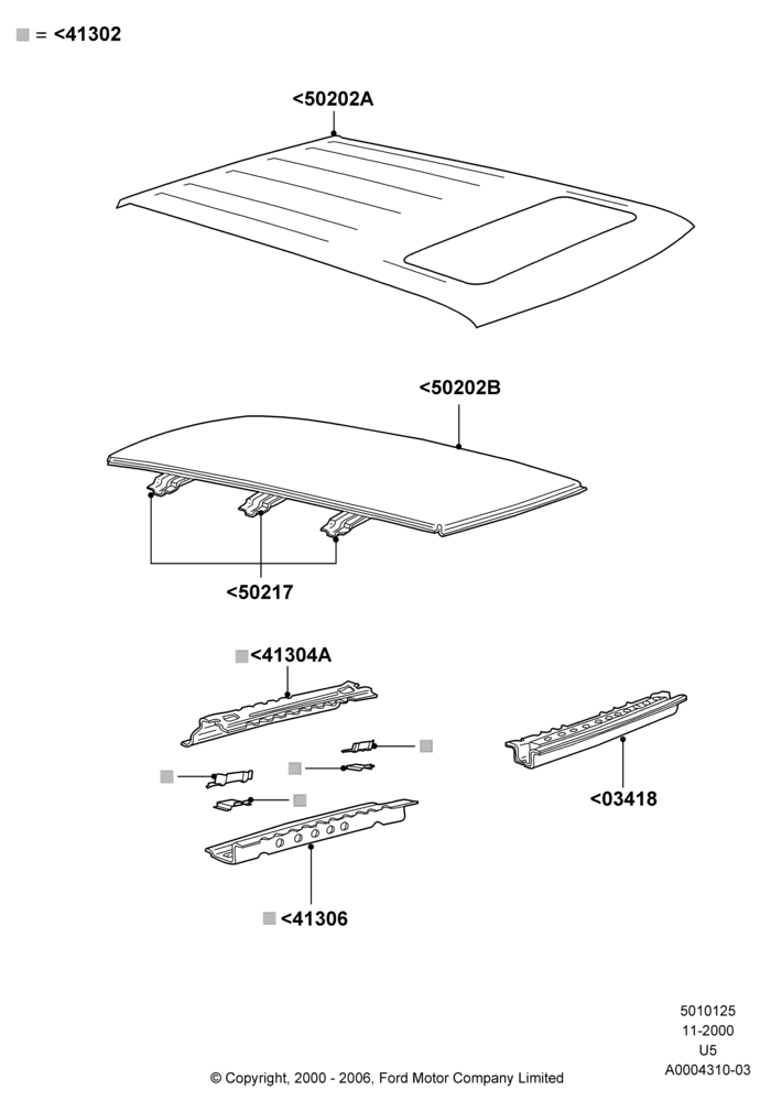 25 - Roof - Sheet Metal; 13/NOV/2000-16/DEC/2010
