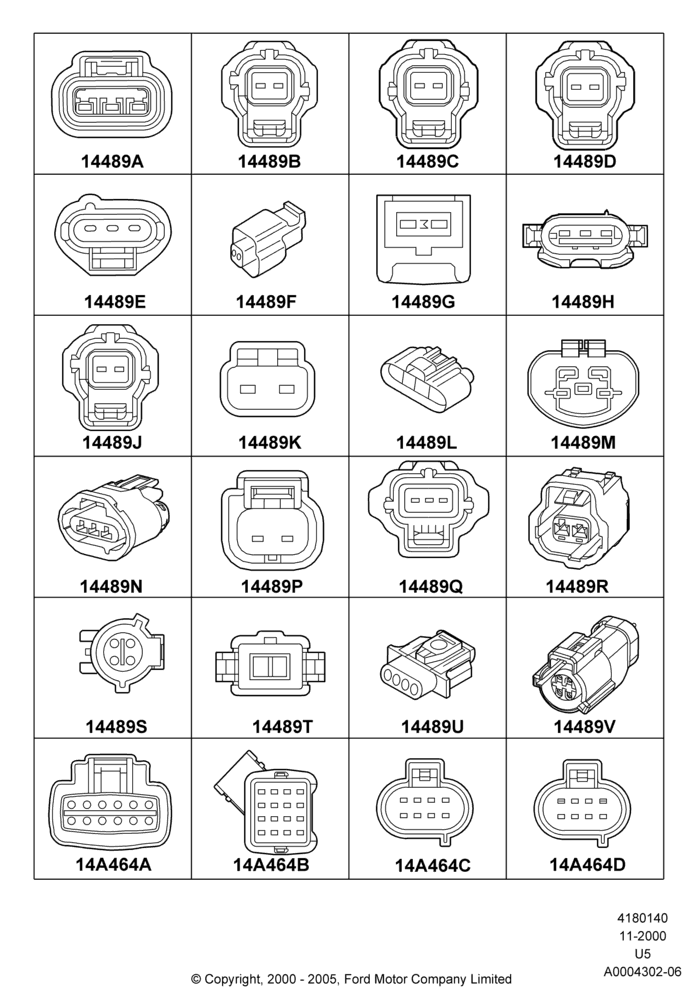 40A - Wiring Connectors, Page A; 13/NOV/2000-16/DEC/2010