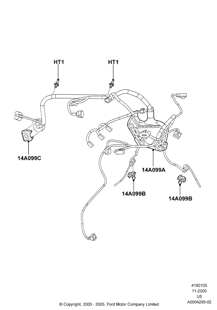 05A - Wiring Covers, 4.0L V6 12V SOHC EFI, 12A581 Wiring Harness; 13/NOV/2000-19/JUL/2005
