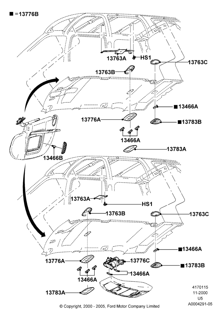 Схема установки 1L2Z-13763-AA