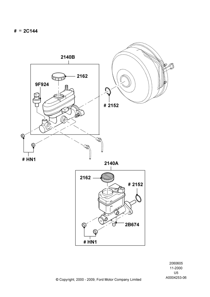 05A - Master Cylinder - Brake System, All LHD Territories; 13/NOV/2000-19/JUL/2005