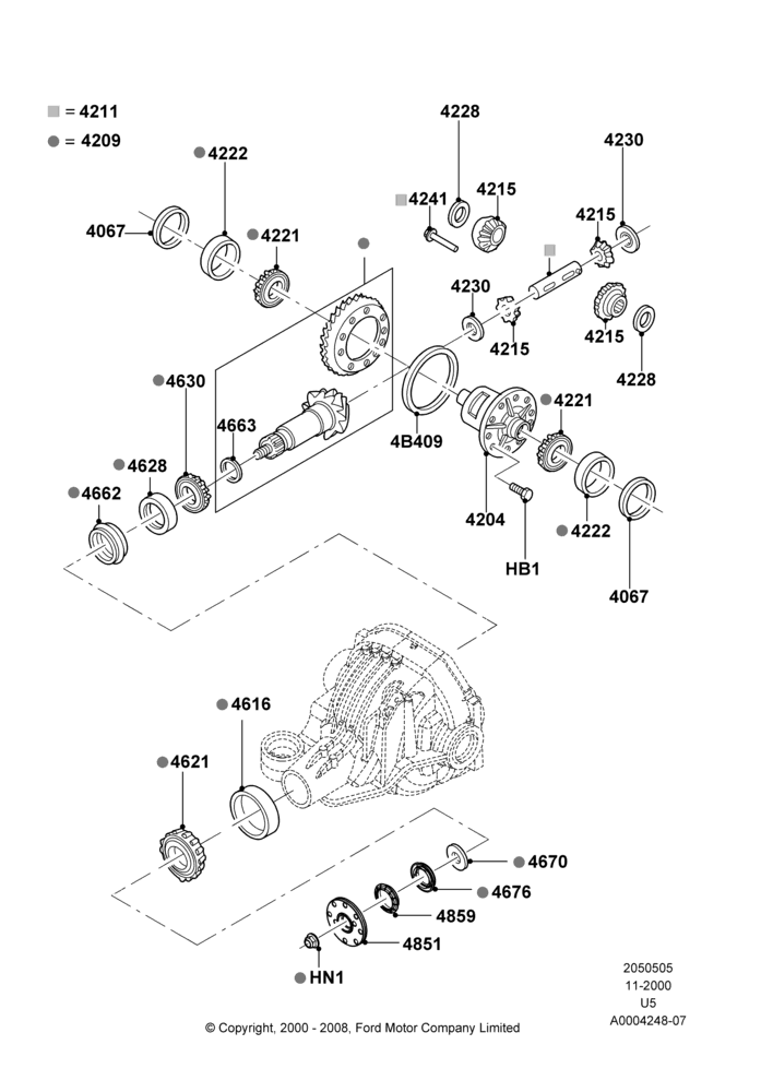 05A - Components - Rear Axle Diff & Carr., Rear Axle Less Limited Slip Diff; 13/NOV/2000-19/JUL/2005