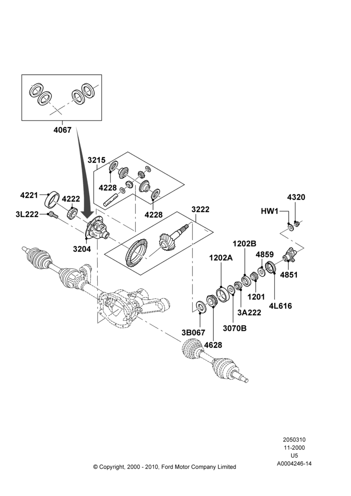 10A - Components - Front Axle Diff & Carr; 13/NOV/2000-19/JUL/2005