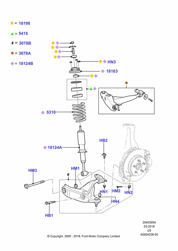 Схема установки 2L2Z-3078-AA